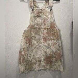 Size small wild fable mini skirt overalls tan and pink tie-dye.